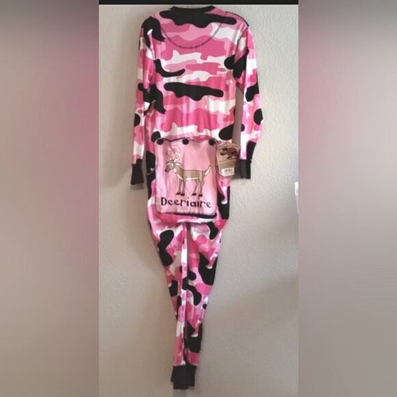 NEW Lazy One Pink Camo Deeriare 1 Piece Footless Trap Door Union Suit Unisex S - Picture 2 of 8